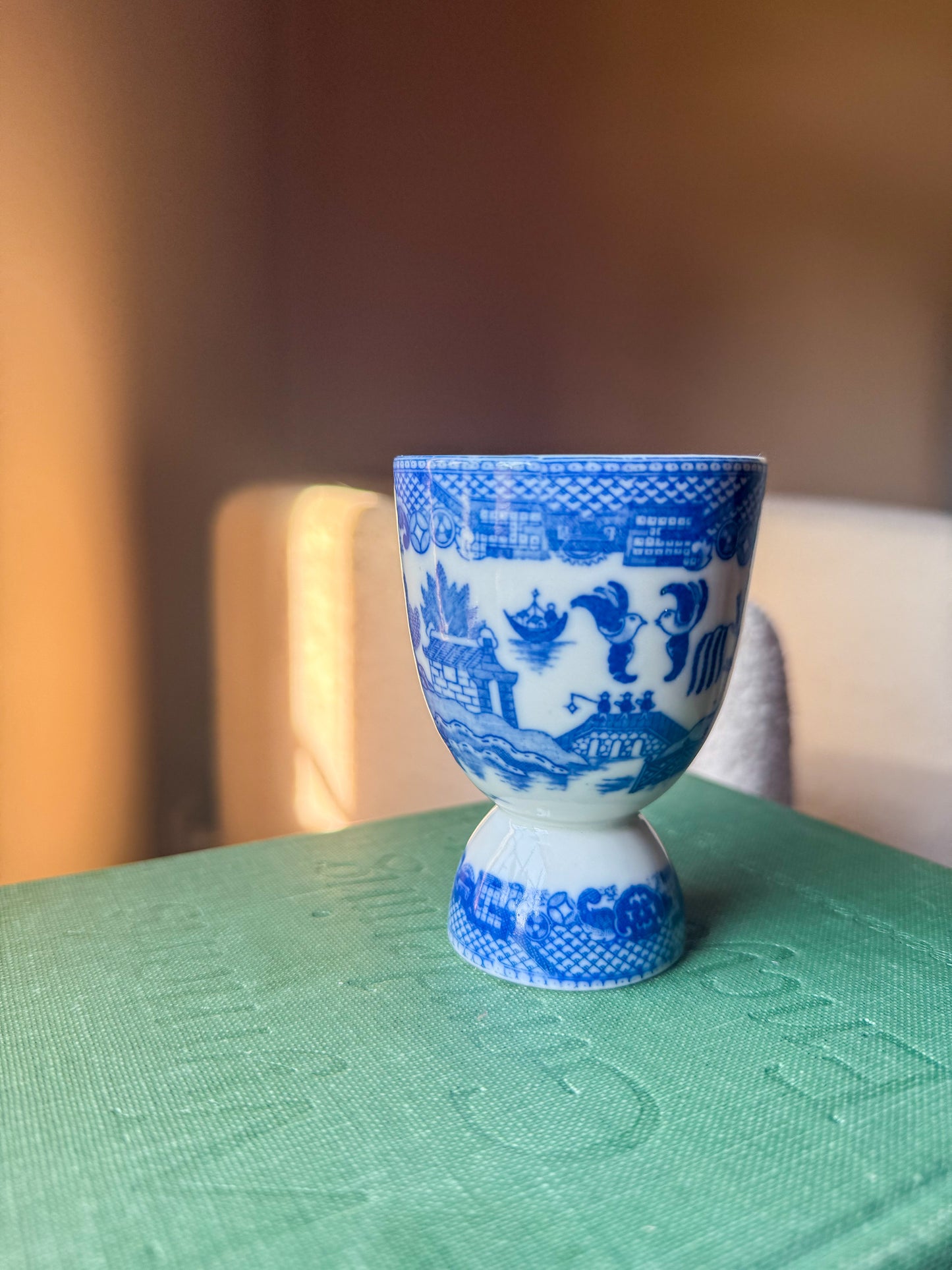 Stamped Blue Willow Egg Holder