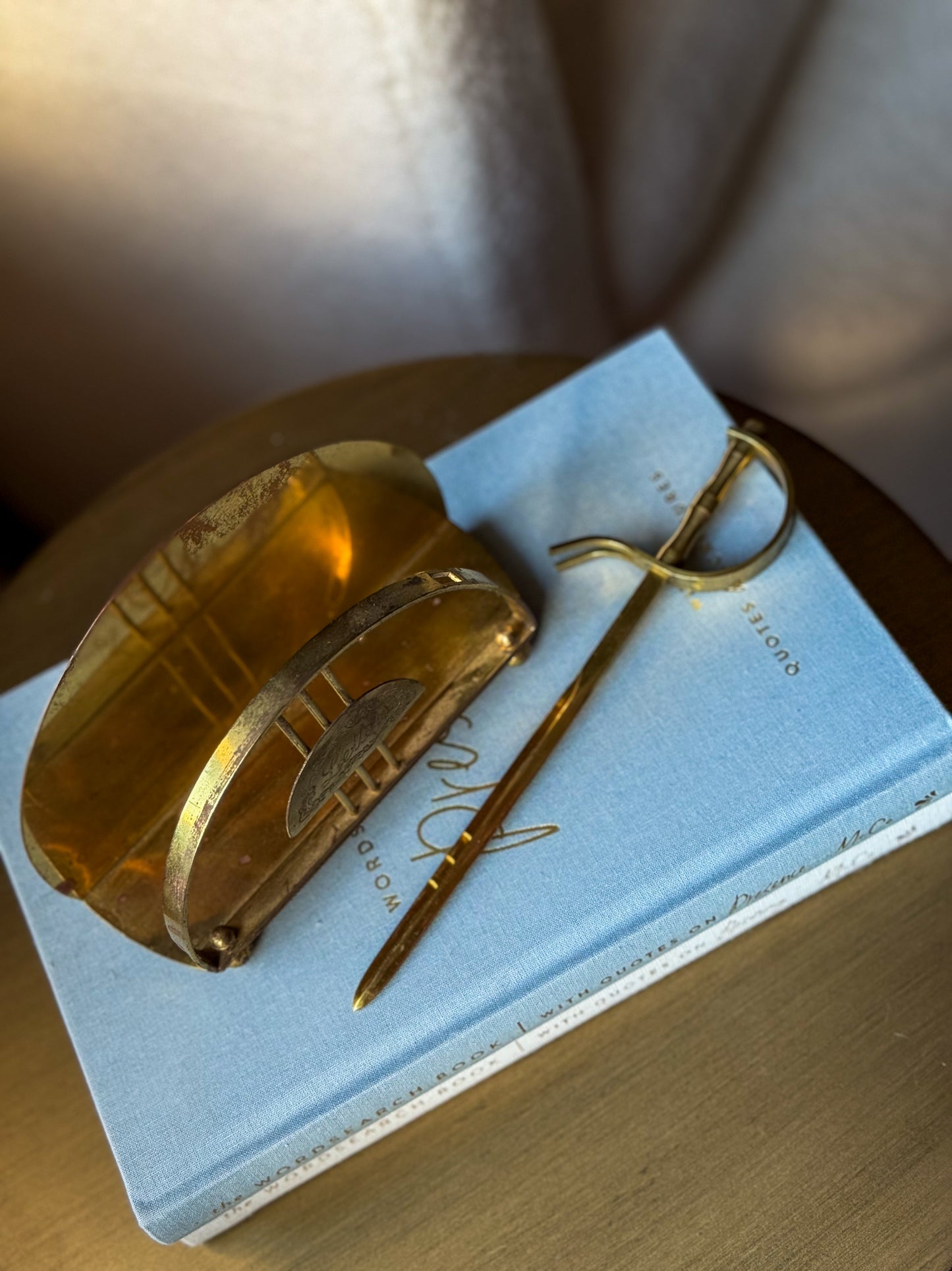Brass Mail Holder with Envelope Opener