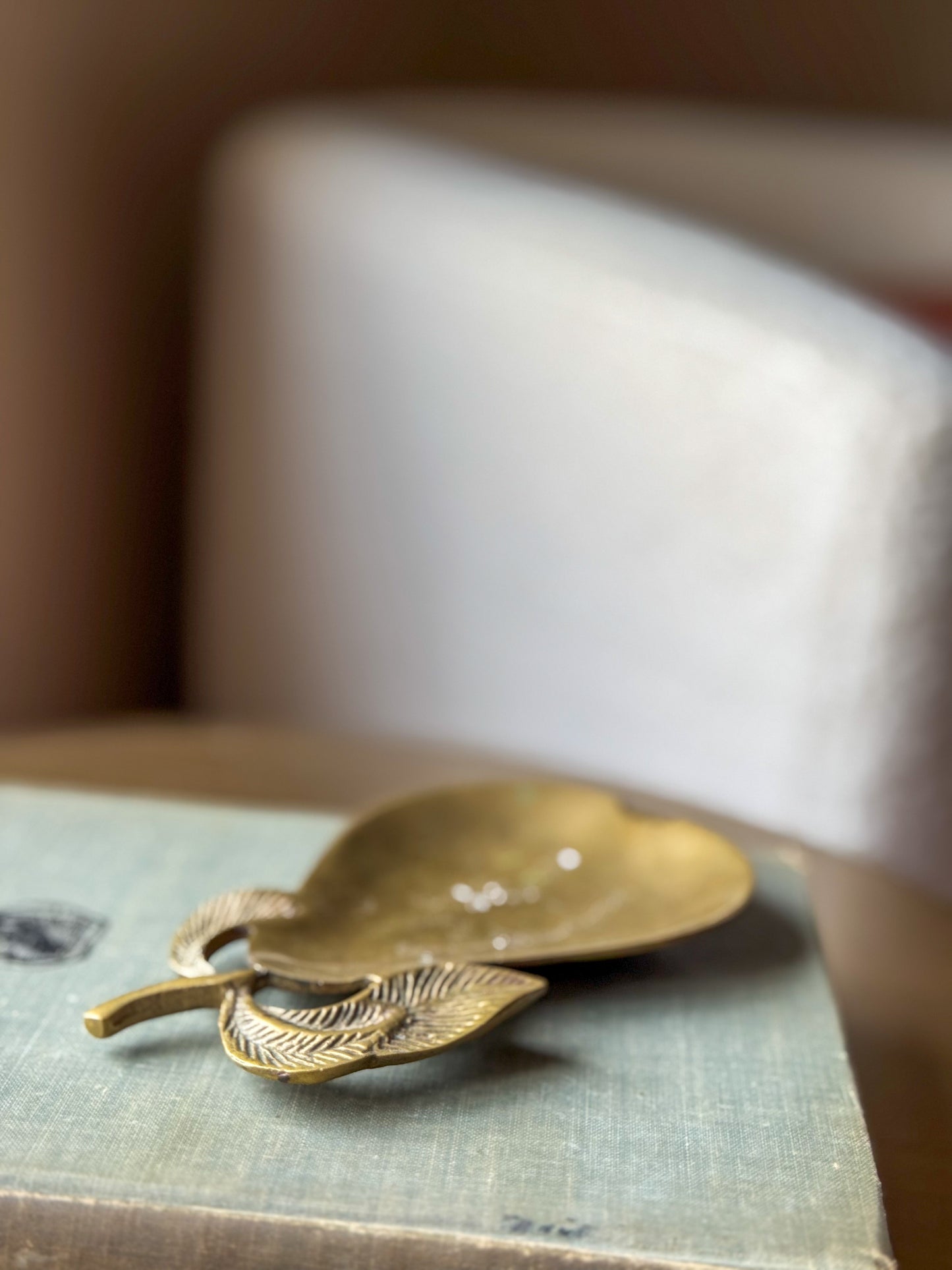 Vintage Brass Pear Trinket Dish