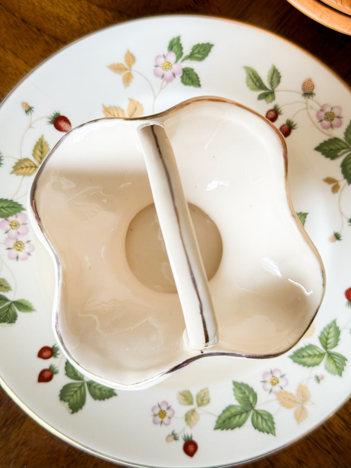 Ceramic Basket & Vintage Cheese Forks