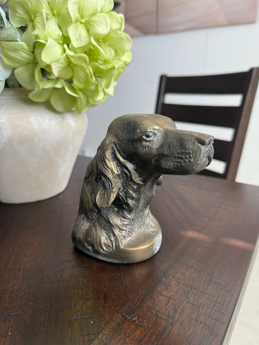 Vintage Bronze Hunting Dog Bookend