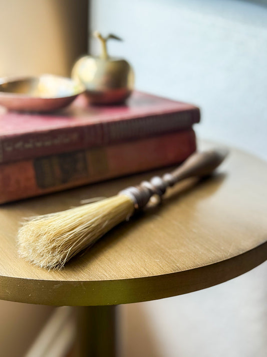 10" Horsehair Artist's Paintbrush with Wooden Handle - likely Antique