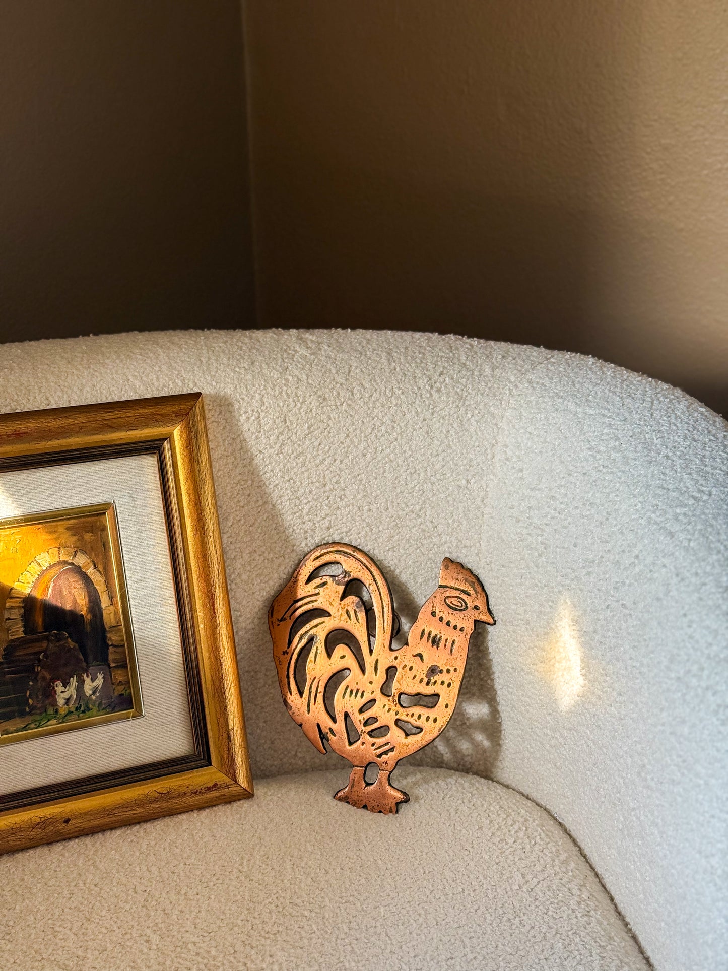 Copper-Colored Chicken Trivet