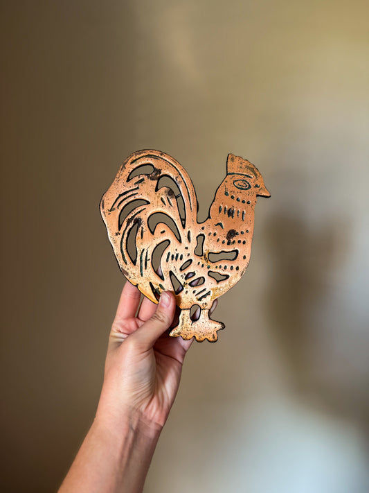 Copper-Colored Chicken Trivet
