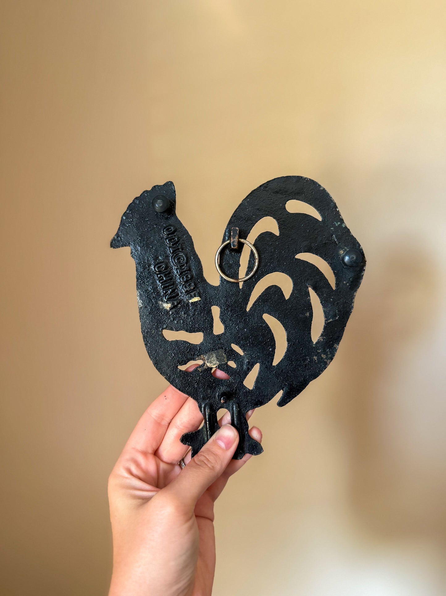 Copper-Colored Chicken Trivet