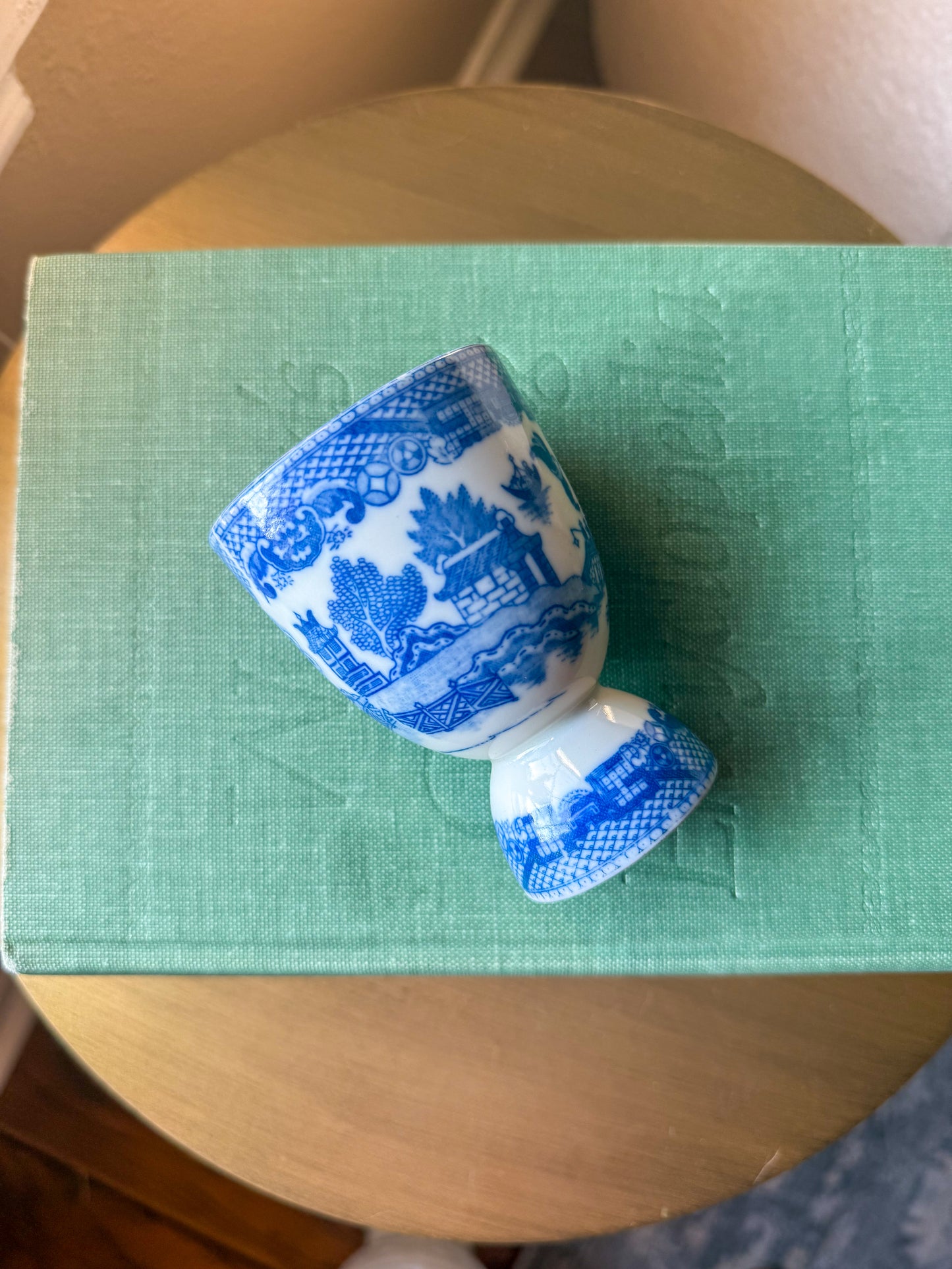 Stamped Blue Willow Egg Holder