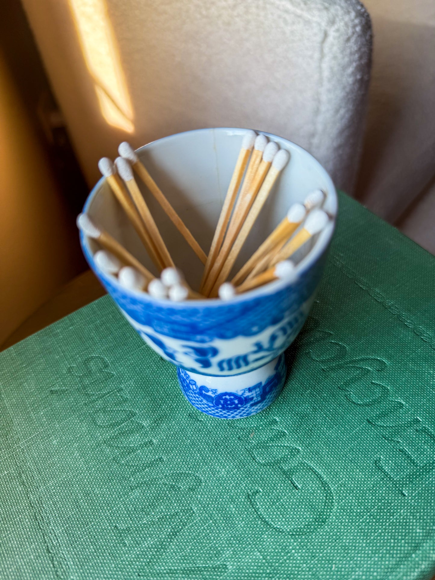 Stamped Blue Willow Egg Holder