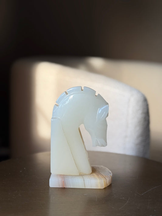 Vintage Onxy Horse Bookend