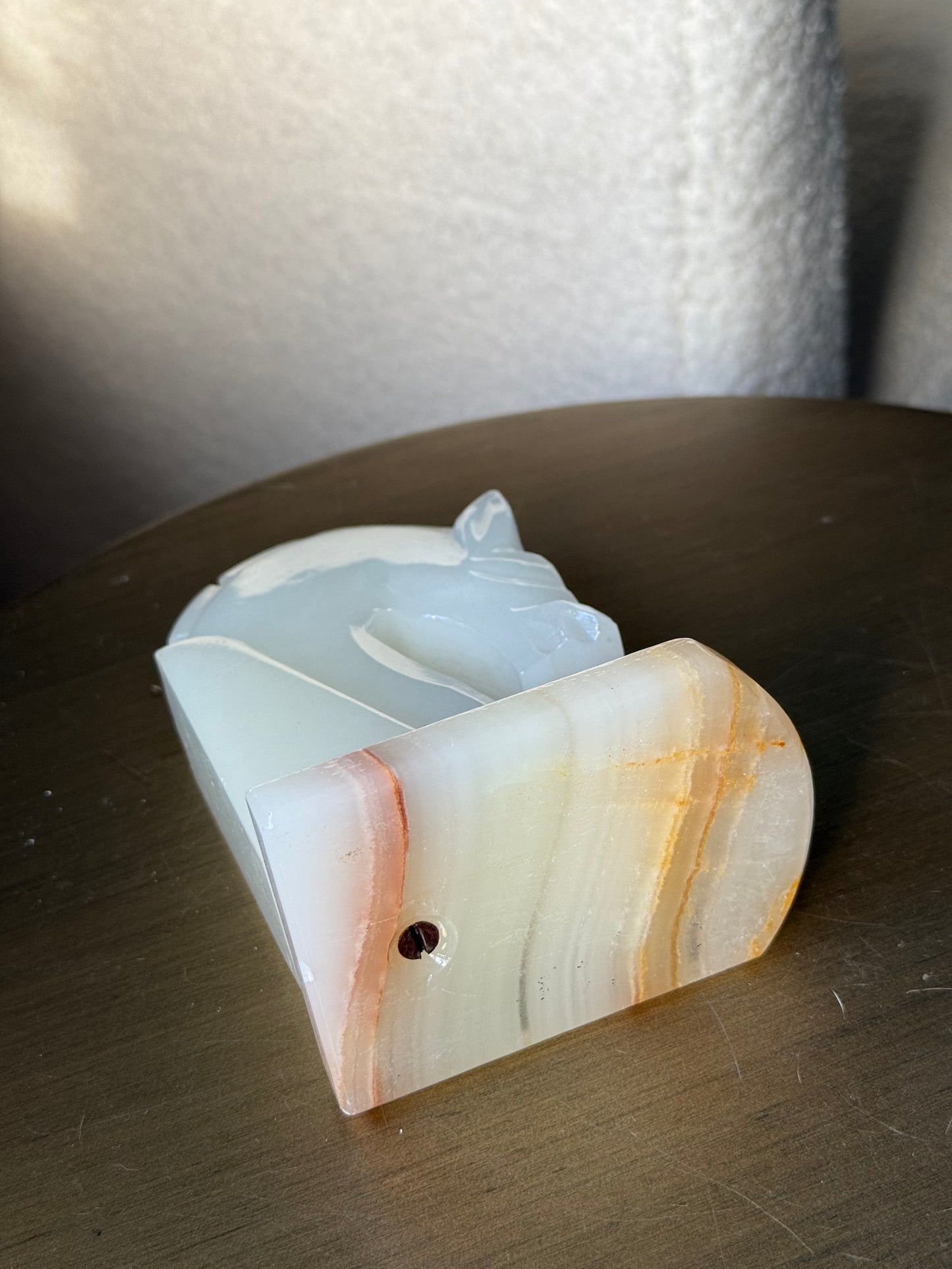 Vintage Onxy Horse Bookend