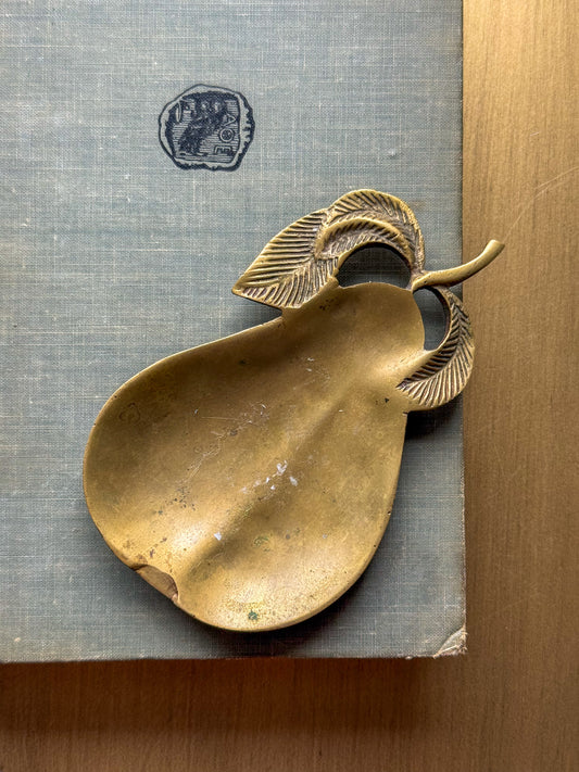 Vintage Brass Pear Trinket Dish