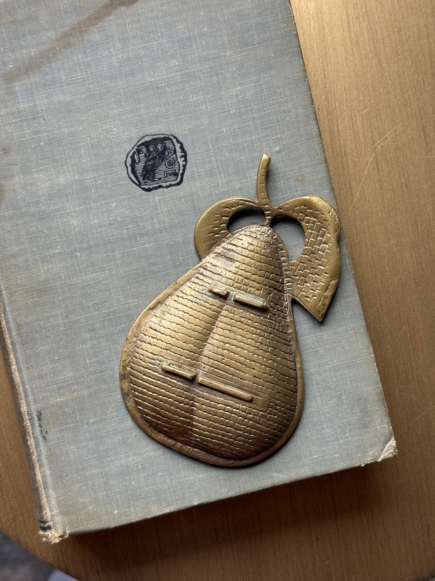 Vintage Brass Pear Trinket Dish