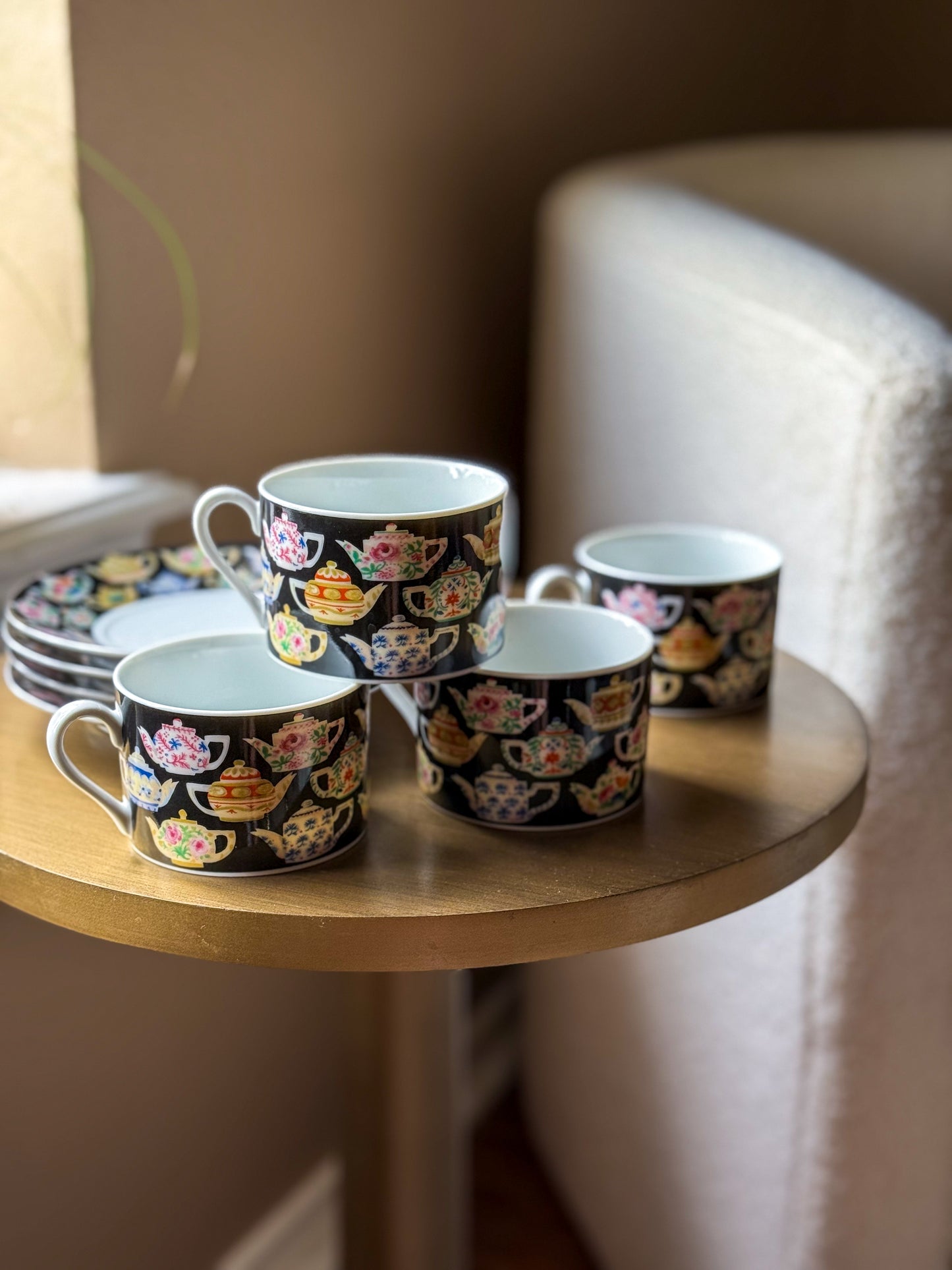 Dept 56 “Tea Leaves” Teacup + Saucer Set