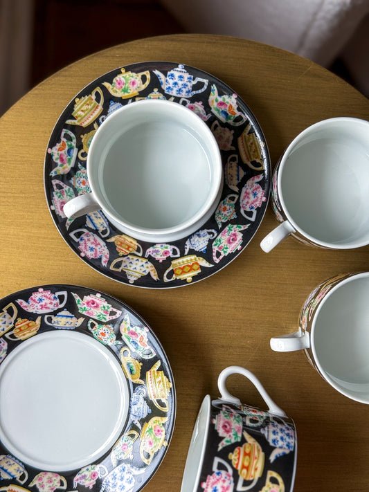 Dept 56 “Tea Leaves” Teacup + Saucer Set
