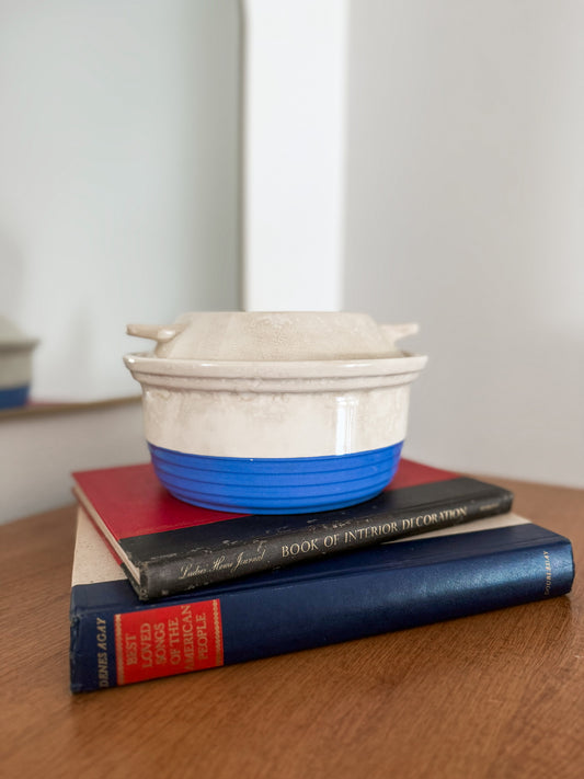 Blue Lidded Casserole Dish & May-Day Coffee Mug