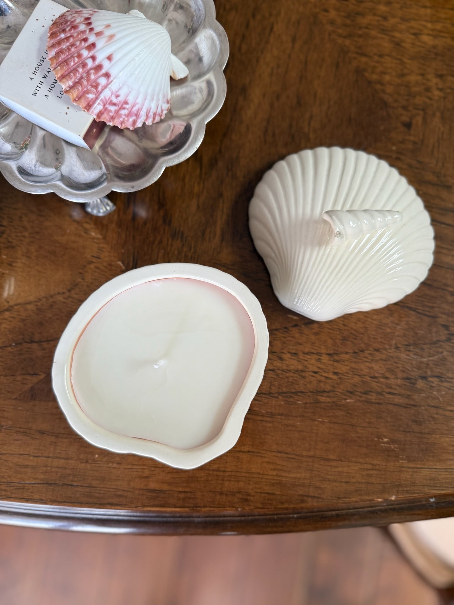 Vintage 1983 Ceramic Shell Candle - Scioto Ceramics